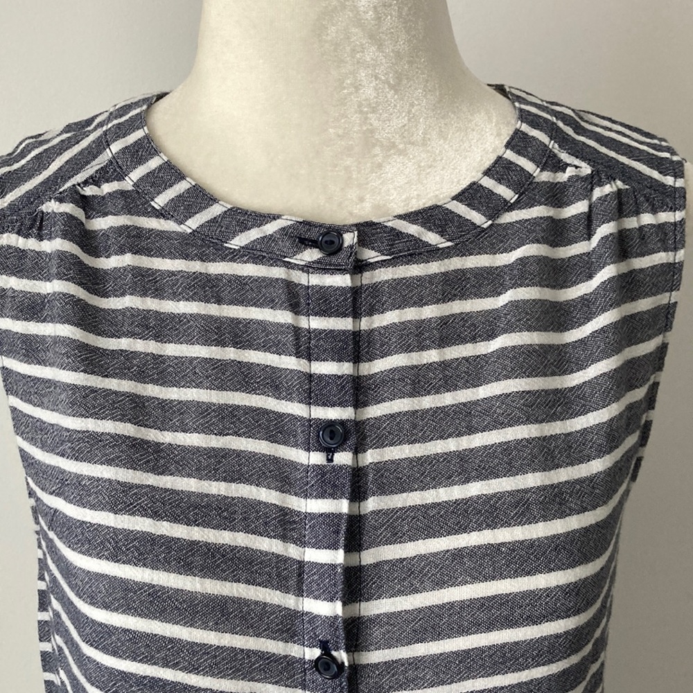LOFT Ann Tylor Striped Sleeves Button Down - Picture 3 of 8